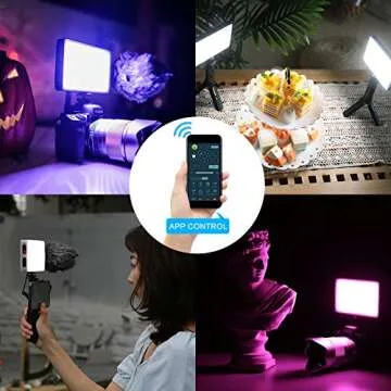 Weeylite RB9 Portable RGB Video LED Light with App Control,Rechargable 2500K-8500K 360°Full Color 29 Lighting Effects Fill Light Panel with Stand for Video Shooting,TikTok,Portrait,YouTube