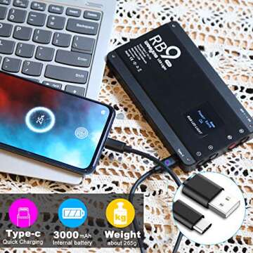 Weeylite RB9 Portable RGB Video LED Light with App Control,Rechargable 2500K-8500K 360°Full Color 29 Lighting Effects Fill Light Panel with Stand for Video Shooting,TikTok,Portrait,YouTube