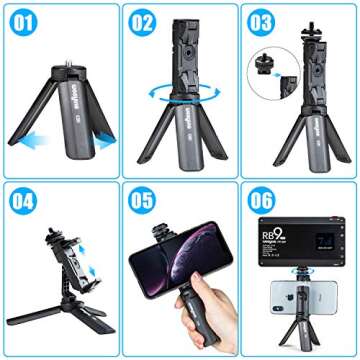 Weeylite RB9 Portable RGB Video LED Light with App Control,Rechargable 2500K-8500K 360°Full Color 29 Lighting Effects Fill Light Panel with Stand for Video Shooting,TikTok,Portrait,YouTube