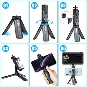 Weeylite RB9 Portable RGB Video LED Light with App Control,Rechargable 2500K-8500K 360°Full Color 29 Lighting Effects Fill Light Panel with Stand for Video Shooting,TikTok,Portrait,YouTube