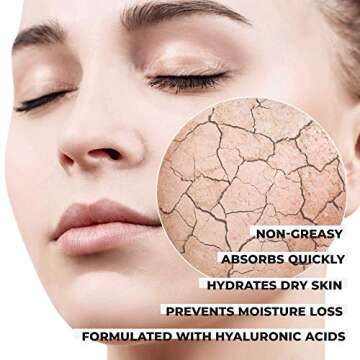 O NATURALS Organic Face Moisturizer Hemp Oil Day Face & Neck Anti-Aging Cream. Hyaluronic Acid Hydrating Relives Dry Skin. Boost Collagen, Prevent Signs of Aging Women & Men Skin Care 1.7oz