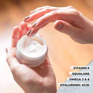 O NATURALS Organic Face Moisturizer Hemp Oil Day Face & Neck Anti-Aging Cream. Hyaluronic Acid Hydrating Relives Dry Skin. Boost Collagen, Prevent Signs of Aging Women & Men Skin Care 1.7oz