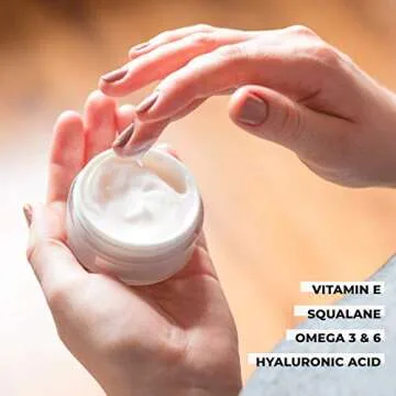 O NATURALS Organic Face Moisturizer Hemp Oil Day Face & Neck Anti-Aging Cream. Hyaluronic Acid Hydrating Relives Dry Skin. Boost Collagen, Prevent Signs of Aging Women & Men Skin Care 1.7oz