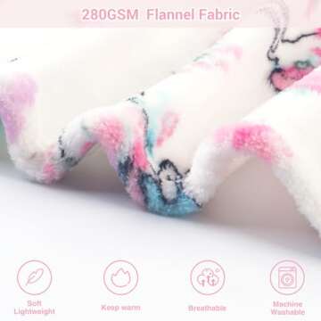 Viviland Kids Throw Blanket, Unicorn Print Blankets for Girls, Warm Lightweight Plush Throw Blanket Unicorn Fleece Throw Blanket for Sofa Chair Couch Bed, for Kids, 50" x 60"