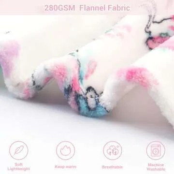 Viviland Kids Throw Blanket, Unicorn Print Blankets for Girls, Warm Lightweight Plush Throw Blanket Unicorn Fleece Throw Blanket for Sofa Chair Couch Bed, for Kids, 50" x 60"