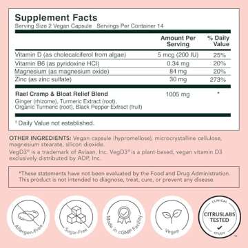Rael PMS Supplement, Hormone Balance for Women, Relief from Menstrual Cramps, Period Bloating, Mood Swings Treatment with Turmeric, Ginger, Magnesium, No NSAIDs, Vegan (28 Capsules)