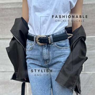 Citrusy Boutique Cowgirl Belts for Women - 2-Pack