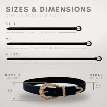 Citrusy Boutique Cowgirl Belts for Women - 2-Pack