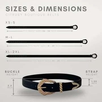 Citrusy Boutique Cowgirl Belts for Women - 2-Pack