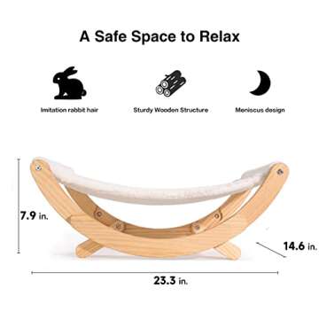 FUKUMARU Cat Hammock, New Moon Cat Swing Chair, Elevated Cat Bed for Indoor Cats, Cat Furniture Gift...