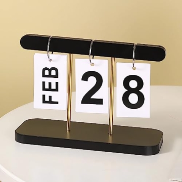 SUPTEC Perpetual Daily Flip Calendar for Desk Reusable Office Desktop Decor Home Accessories Photogr...
