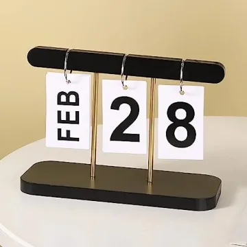 SUPTEC Perpetual Daily Flip Calendar for Desk Reusable Office Desktop Decor Home Accessories Photogr...