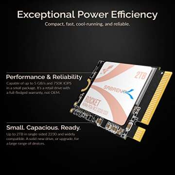 SABRENT Rocket Q4 2230 NVMe 4.0 2TB High Performance PCIe 4.0 M.2 2230 SSD Compatible with Steam Deck, ASUS ROG Ally, Mini PCs [SB-213Q-2TB]