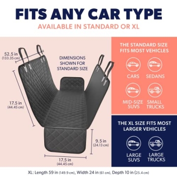 Active Pets Premium Dog Car Seat Cover - Waterproof & Versatile