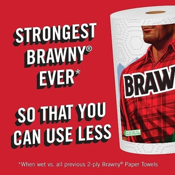 Brawny Pick-A-Size Paper Towels, 12 Double Rolls = 24 Regular Rolls, 2 Sheet Sizes (Half or Full), Strong Paper Towel For Everyday Use