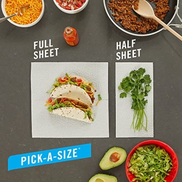 Brawny Pick-A-Size Paper Towels, 12 Double Rolls = 24 Regular Rolls, 2 Sheet Sizes (Half or Full), Strong Paper Towel For Everyday Use