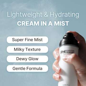 SAMU PH Sensitive Cream Mist, Centella Face Mist, Hypoallergenic Facial Spray with Hyaluronic Acid &...