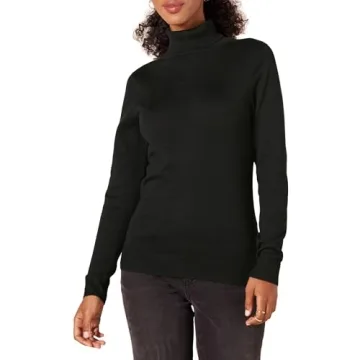 Amazon Essentials Women's Classic-Fit Lightweight Long-Sleeve Turtleneck Sweater (Available in Plus ...