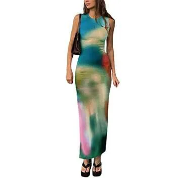 Trendy Casual Summer Long Maxi Bodycon Dress for Women