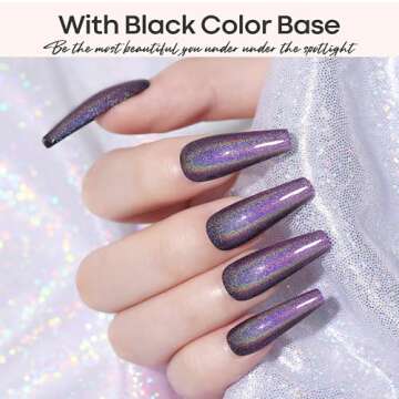 modelones Holographic Nail Polish, Inspire Glitter Gel Nail Polish Purple Metallic Gel Polish Soak off 1PCS 10ML with Iridescent Mermaid Mirror Effect for LED Nail Art Gel Manicure Salon DIY