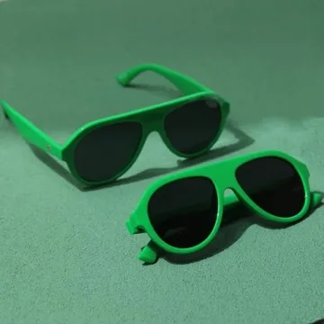 VANLINKER Retro Aviator Polarized Sunglasses for Men Women Trendy 70s Vintage Plastic Frame Sun Glasses VL9750 Green