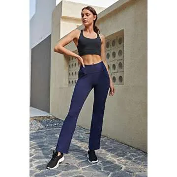 Houmous Women's Cotton Bootcut Pants - Stylish Inseam Options