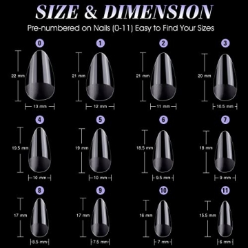 DIY Gelike EC Short Almond Shape Gel Nail Tips for Home