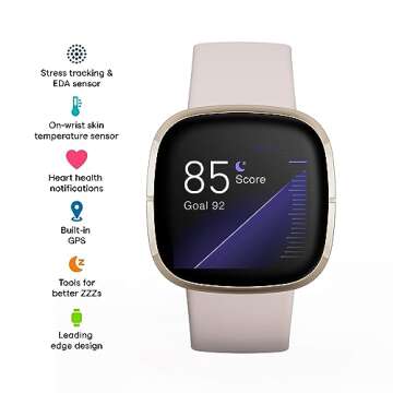 Fitbit Sense Advanced Smartwatch with Tools for Heart Health, Stress Management & Skin Temperature T...