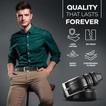 Marino’s Premium Genuine Leather Dress Belt for Men