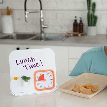 TIME TIMER MOD with Dry Erase Board — 60-Minute Visual Countdown Timer with Magnetic Whiteboard — for Notes, Chores, Classroom and Office Reminders, Visual Schedules, for Kids and Adults (Orange)