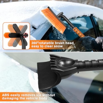 Showvigor Telescopic Snow Brush & Ice Scraper Combo 360°