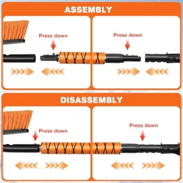 Showvigor Telescopic Snow Brush & Ice Scraper Combo 360°