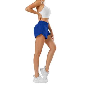 Aurefin Athletic Shorts for Women,Women's Quick Dry Workout Sports Active Running Track Shorts with ...
