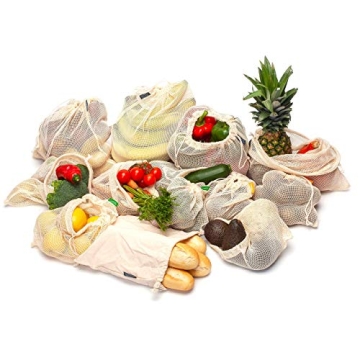 12+1 Reusable Produce Bags for Eco-Friendly Shopping