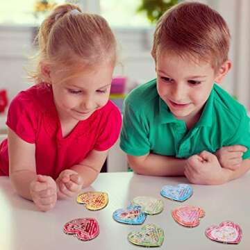 48 Pieces Valentine's Day Heart Maze Puzzles Party Favors for Valentine's Day Classroom Plastic Heart Shaped Maze Puzzles Novelty, Mixed Colors