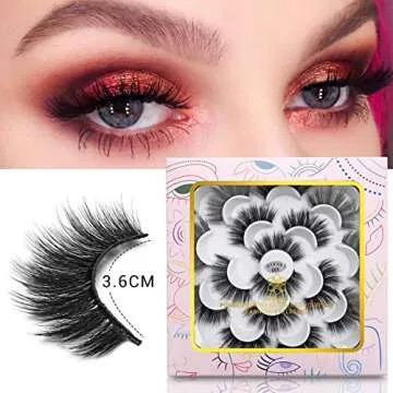 DYSILK 10 Pairs 6D Faux Mink Eyelashes Fluffy Wispy Long Dramatic Look False Eyelashes Volume Thick Extension Fake Eyelashes Natural Soft Makeup Handmade Reusable Lashes Pack No Glue