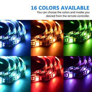 SUNNEST TV Backlight Light Kit, 6.56FT/2M 5V USB LED Lights Strips 5050 RGB Bias Lighting with Remote for HDTV Desktop PC Monitor Home Theater Kitchen Cabinets, Multi Color (40-60in)