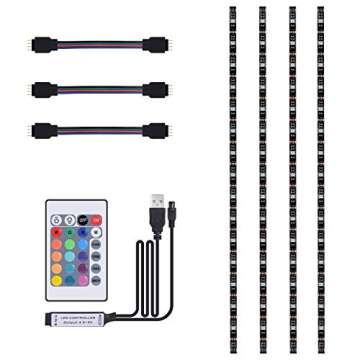 SUNNEST TV Backlight Light Kit, 6.56FT/2M 5V USB LED Lights Strips 5050 RGB Bias Lighting with Remote for HDTV Desktop PC Monitor Home Theater Kitchen Cabinets, Multi Color (40-60in)