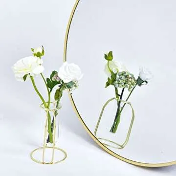 HARRITPURE 35.4" Gold Round Wall Mirror - Modern & Stylish