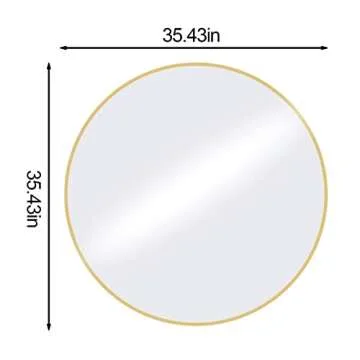 HARRITPURE 35.4" Gold Round Wall Mirror - Modern & Stylish