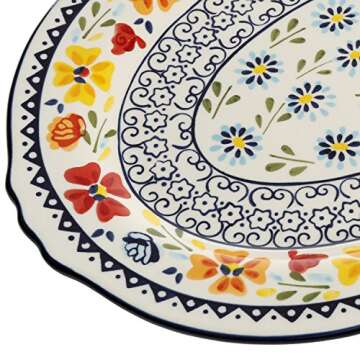 Gibson Elite Hand-Painted 14" Serving Platter for Elegant Dining