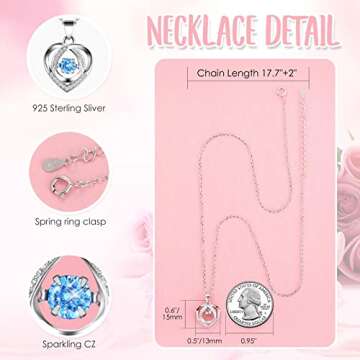 ADDWel Preserved Real Roses for Her, Eternal Forever Flowers with Sterling Silver Necklace for Wife Girlfriend on Birthday Anniversary