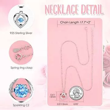 ADDWel Preserved Real Roses for Her, Eternal Forever Flowers with Sterling Silver Necklace for Wife Girlfriend on Birthday Anniversary