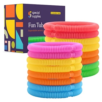 Special Supplies Fun Pull and Stretch Tubes for Kids - Pop, Bend, Build, and Connect Toy, Provide Ta...
