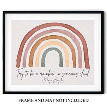Famous Poet Quote ‘Be a Rainbow’ Watercolor Wall Art | Terra Cotta Neutral 14x11 UNFRAMED Print ...