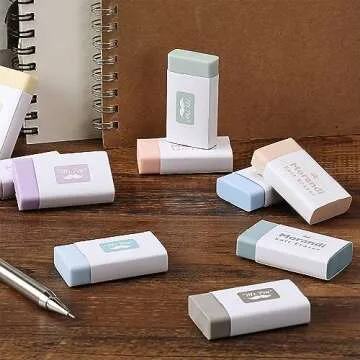 Mr. Pen- Erasers, 10 Pack, Pencil Eraser, Muted Morandi Colors, Erasers for Pencils, Mr Pen Erasers, Erasers for School, Large Eraser, Block Erasers for School, Rubber Eraser, Large Erasers for School