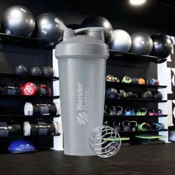 BlenderBottle Classic Shaker Bottle Perfect for Protein Shakes and Pre Workout, 28-Ounce, Pebble Grey