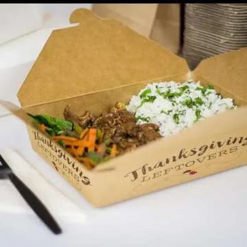 Thanksgiving Foldable Paper To-Go Boxes - Pack of 5