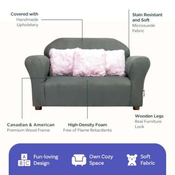 Roundy Children’s Sofa – Soft Microsuede & Durable Frame