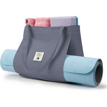 WLLWOO Yoga Bags for Women - Stylish Canvas Tote with Mat Carrier